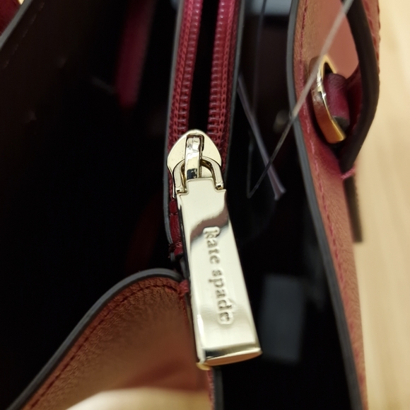 NEW Kate Spade Harper Satchel Pink Magenta Medium Bag Crossbody Leather - Picture 8 of 9